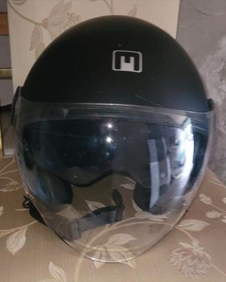 casco jet con doppia visiera