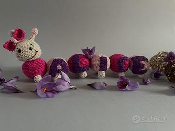 Peluche bruco con nome