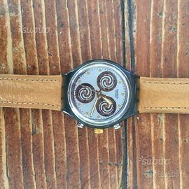 Orologio vintage swatch chron cinturino in pelle