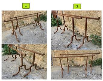 Trispidi ferro battuto cavalletti letto matrimonio