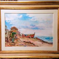 Aldo Affortunati - Barca - Olio su carta - 35X50