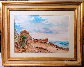 Aldo Affortunati - Barca - Olio su carta - 35X50