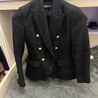 Blazer nero con riflessi glitter zara