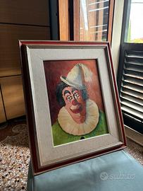 Quadro Pagliaccio vintage firmato L. Beltrani