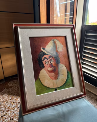 Quadro Pagliaccio vintage firmato L. Beltrani