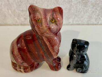 Gatti in pietra scolpiti a mano – mod 47