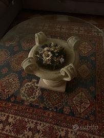 tavolo con piano in vetro