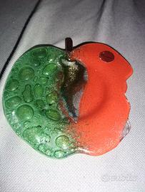 Portacaramelle in vetro di Murano a forma di mela