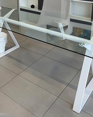 Scrivania moderna 180×90 cm in vetro temperato