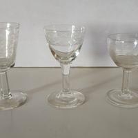3 bicchierini da liquore vintage anni 20 + omaggio
