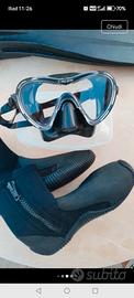 Maschera Cressi + Calzari + pinne Cressi