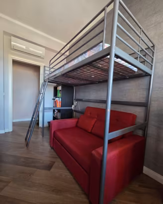 Letto a soppalco singolo IKEA SVÄRTA in metallo gr