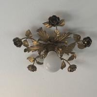 Lampadario Vintage Fiore Stile Barocco Color Oro