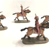 Lotto 4 Soldatini Cosacchi Russi in Piombo Del Pra