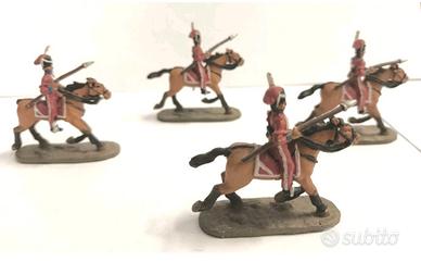 Lotto 4 Soldatini Cosacchi Russi in Piombo Del Pra