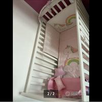 Lettino culla completo di materasso e paracolpi