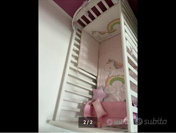 Lettino culla completo di materasso e paracolpi