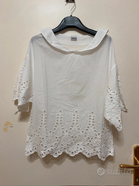 Camicia / Blusa bianca in pizzo sangallo And Camic