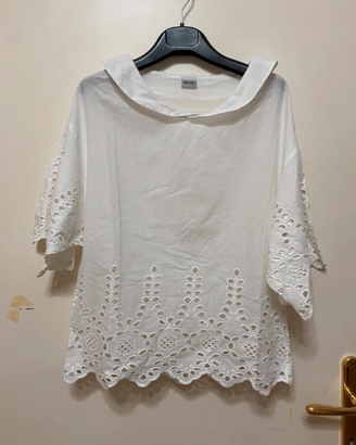 Camicia / Blusa bianca in pizzo sangallo And Camic