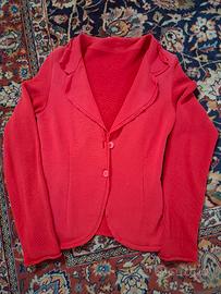 Cardigan donna rosso in cotone.