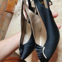 Scarpe da donna, in raso nere,  Taglia 35