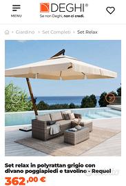 Set divanetto giardino con cuscini