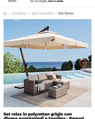 Set divanetto giardino con cuscini