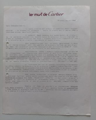 Documentazione Archivio direzionale Cartier  1984