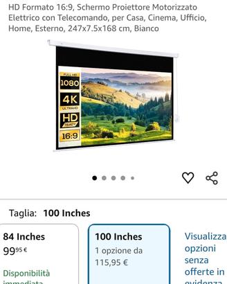 telo proiettore motorizzato 100 pollici 