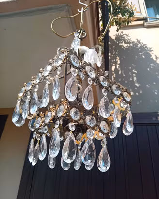 lampadario gocce anni 60 restaurato 