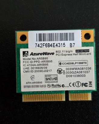 Scheda Wi‑Fi Mini PCI‑E Half‑Size – AzureWave AR5B