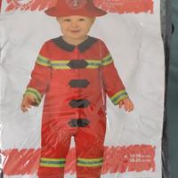 Costume carnevale pompiere bimbi 12-18 mesi