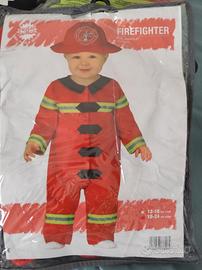 Costume carnevale pompiere bimbi 12-18 mesi