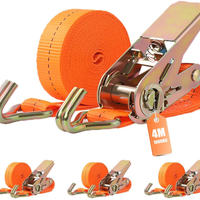 4 pezzi cinghie a cricchetto, carico 1000kg + cing