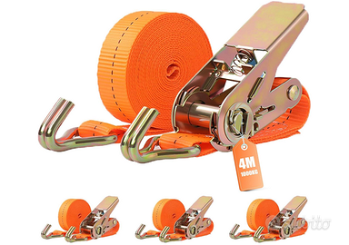 4 pezzi cinghie a cricchetto, carico 1000kg + cing
