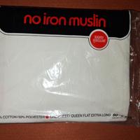 Lenzuolo Matrimoniale Queen Size Mussola No Stiro