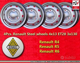 4 pz cerchi Renault R4 4L R5 R6 4x13 ET28 silver