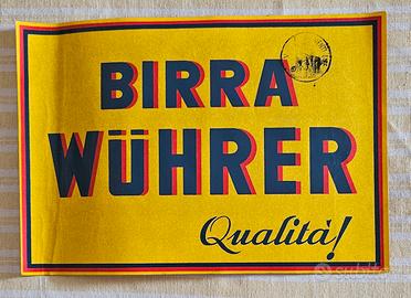 rara vetrofania da bar birra Wurher