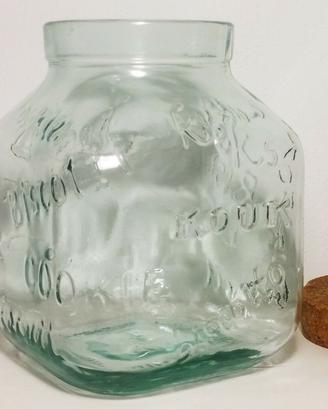 Barattolo vaso quadrato in vetro per biscotti