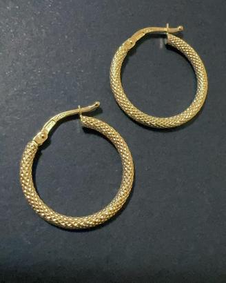 Orecchini a Cerchio Pitonati in Oro 18Kt 750
