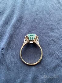 anello vintage pietra acqua marina