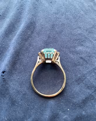 anello vintage pietra acqua marina