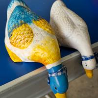 Coppia di Anatre Decorative in Ceramica