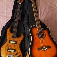 Basso EKO B55 fretless + NXT acustico