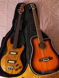 Basso EKO B55 fretless + NXT acustico