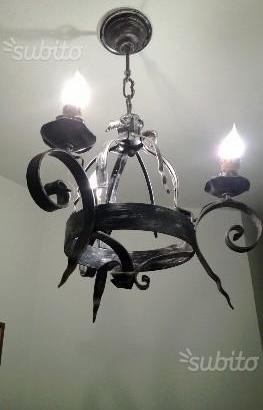 Lampadario ferro battuto