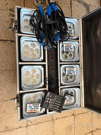 FARETTI LED BATTERIA LUCI DJ SERVICE FESTE RGBW