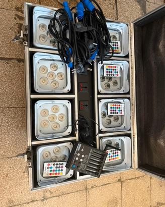 FARETTI LED BATTERIA LUCI DJ SERVICE FESTE RGBW