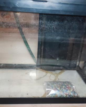 Acquario con accessori da riparare  38,5x24x19 cm