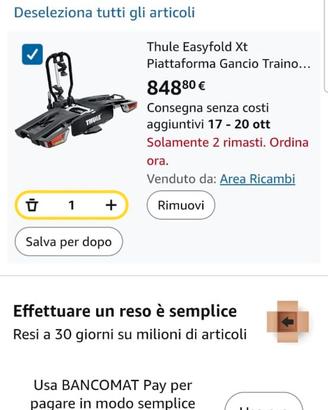 PIATTAFORMA PORTABICI THULE